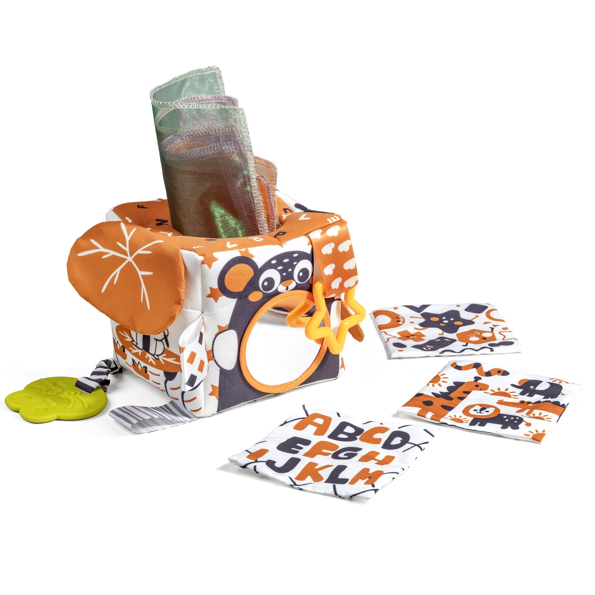 Tissue box toy black white