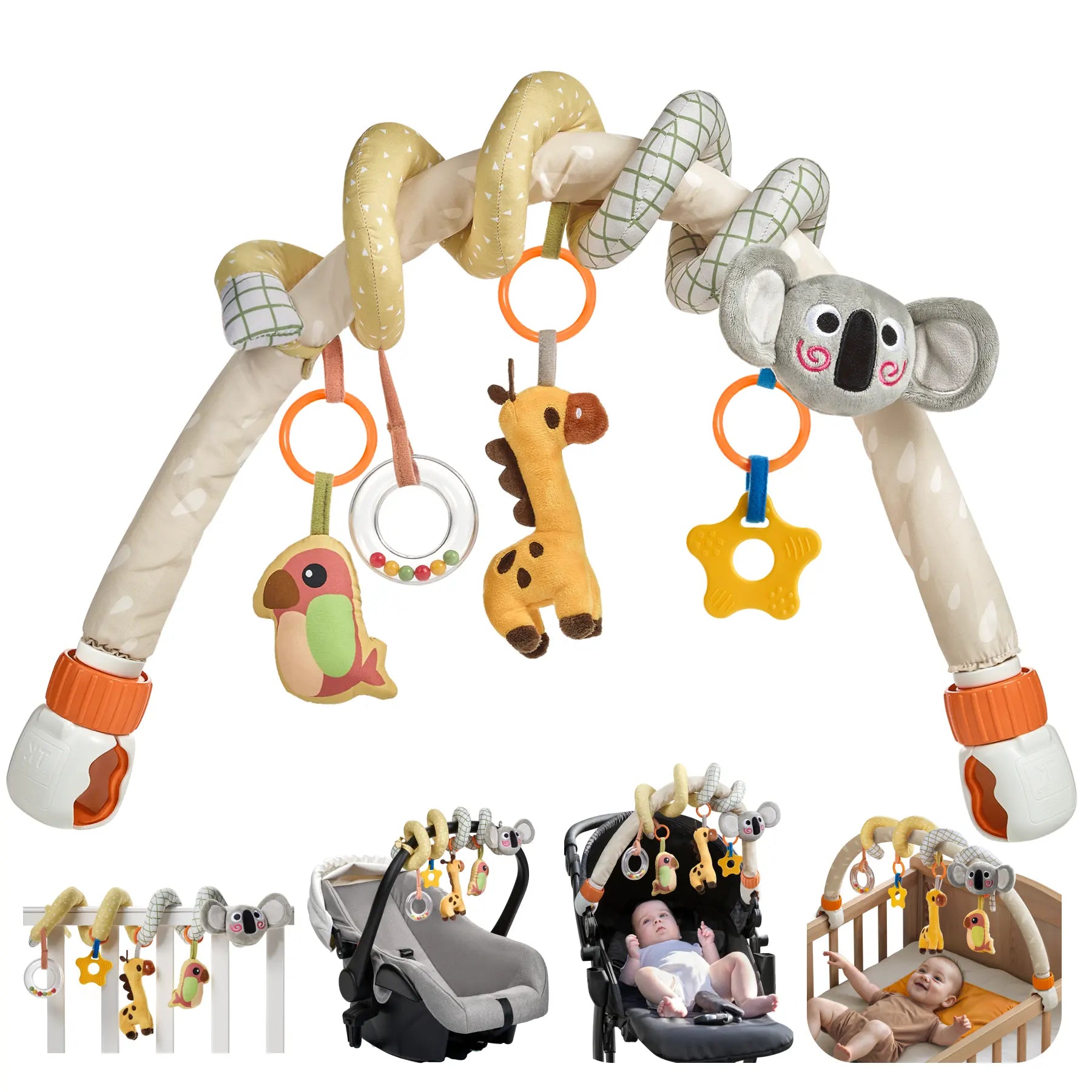 Koala Giraffe Parrot Stroller Arch Toys