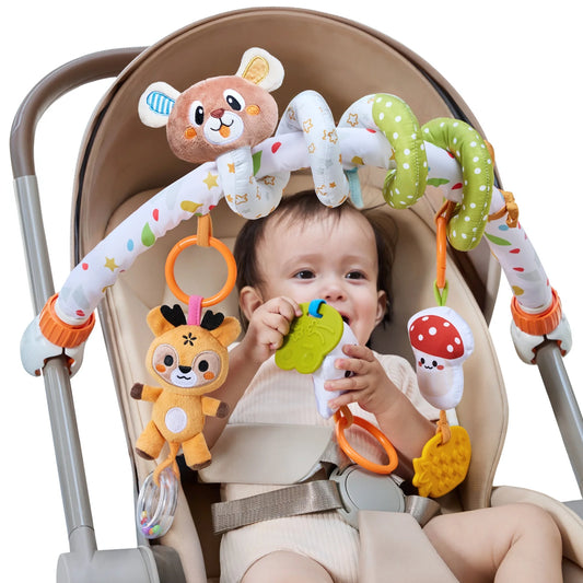 Baby arch and spiral car seat toy set