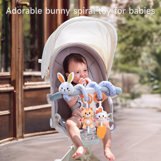 Bunny Spiral Car Seat Toy​ with Hanging Rattles Toys