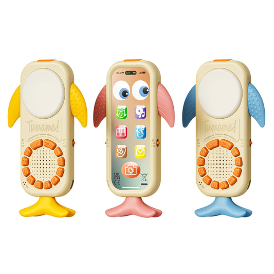 Baby touch phone giocattolo bifacciale, batteria ricaricabile, giocattolo sonoro per l'apprendimento, giocattoli educativi per bambini dai 18 mesi in su