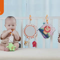 Baby toy tummy time mirror plush rattle book set