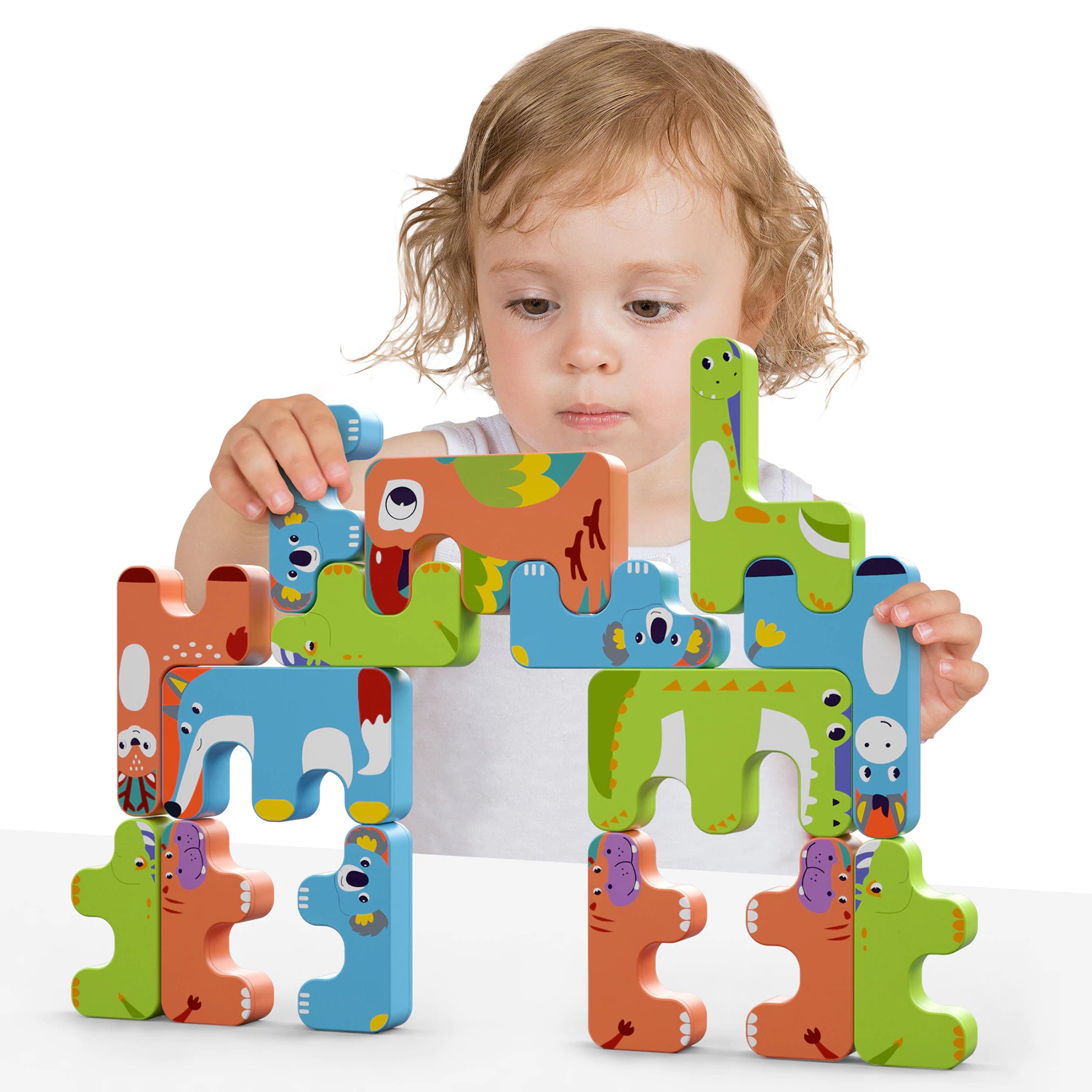 Animal balance blocks for Montessori-style educational play