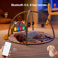 Bluetooth play gym with hanging rattle for newborns